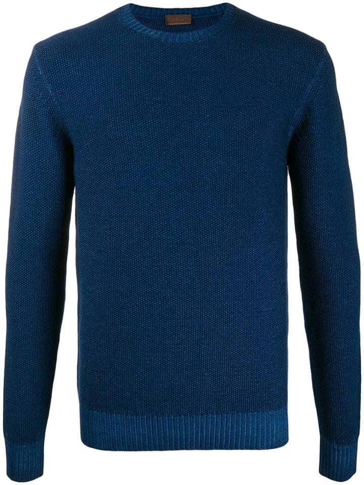 Altea Gauge 7 Textured Knit Jumper - Blue