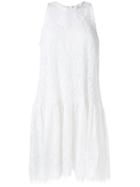 Msgm Sheer Detail Flared Dress - White