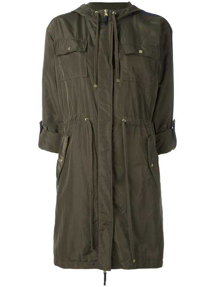 Twin-set Drawstring Waist Parka, Women's, Size: Large, Green, Polyester