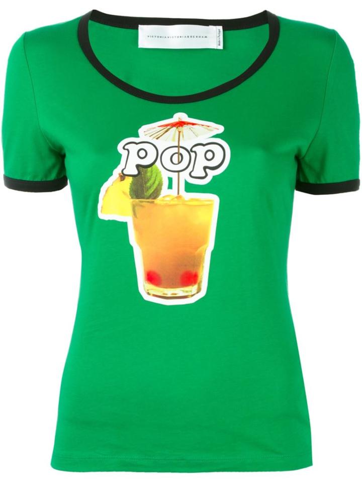 Victoria Victoria Beckham 'absinthe Cocktail' T-shirt, Women's, Size: Small, Green, Cotton