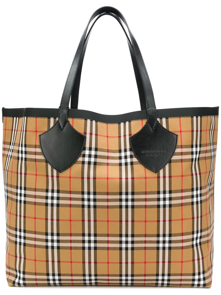 Burberry The Giant Check Tote - Nude & Neutrals