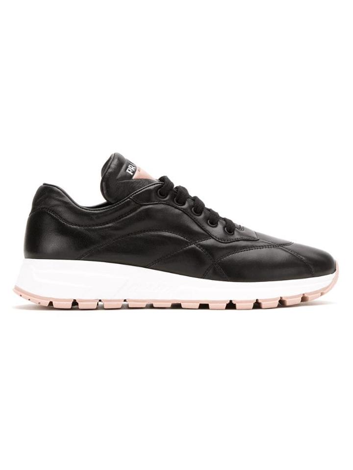 Prada Prax 01 Leather Sneakers - Black