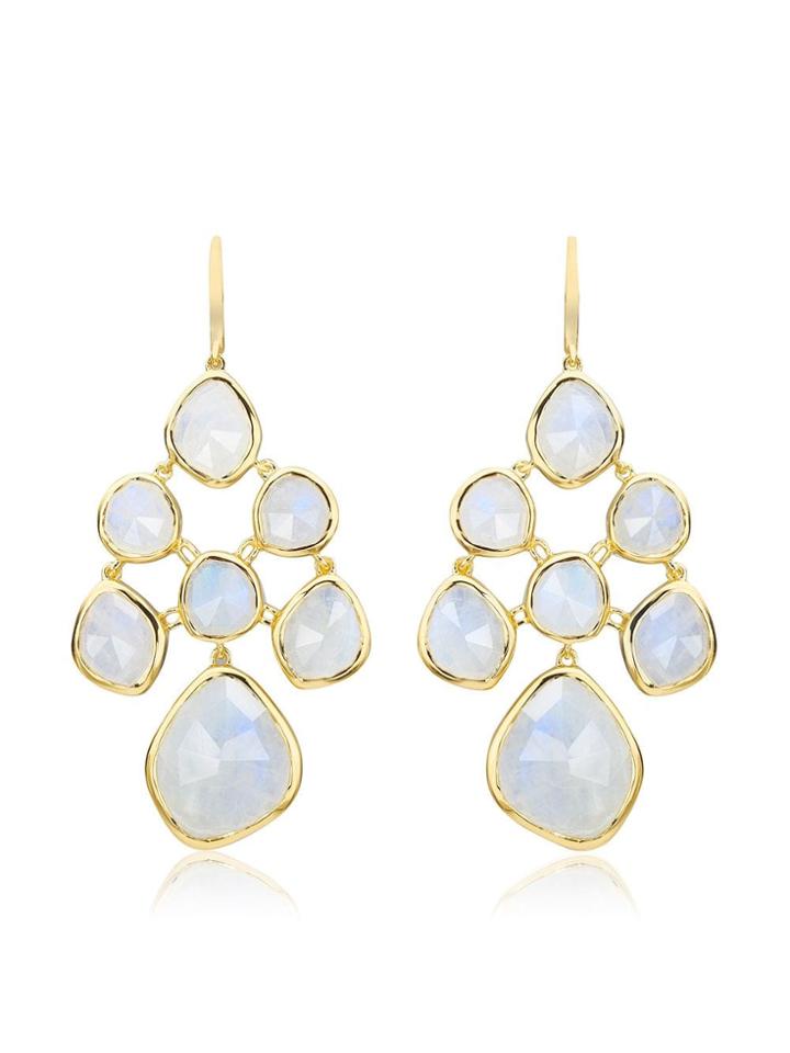 Monica Vinader Gp Siren Chandelier Moonstone Earrings - Gold