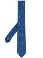 Paul Smith Silk Dog Pattern Tie - Blue