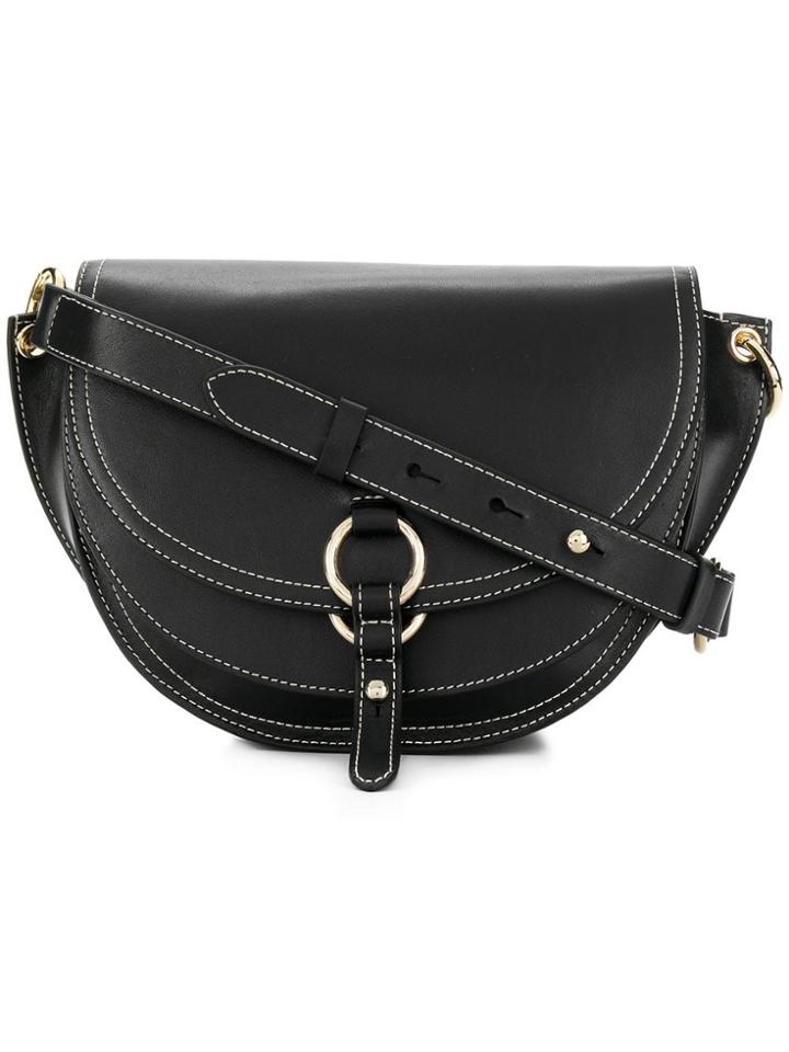 Tila March Contrast Trim Shoulder Bag - Black