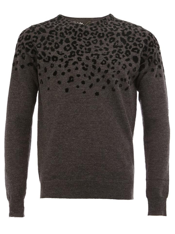 Kolor Leopard Print Jumper, Men's, Size: 1, Black, Wool