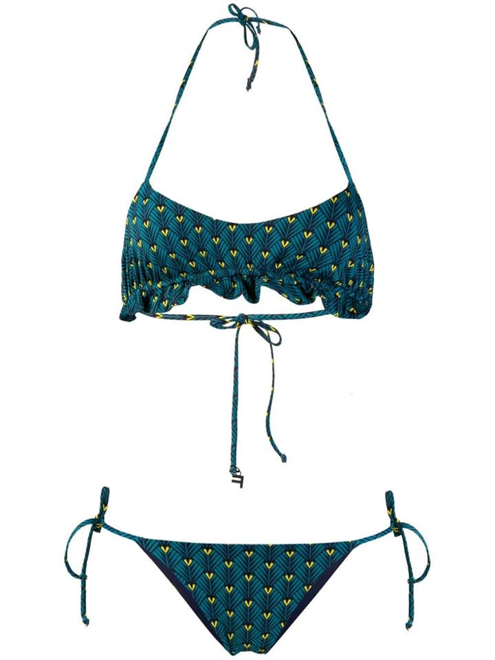 Fisico Ruffle Bikini Set - Blue