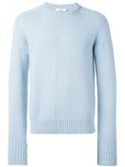 Ami Alexandre Mattiussi Crew Neck Jumper, Men's, Size: Xs, Blue, Polyamide/wool/alpaca