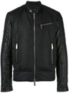 Dsquared2 - Biker Jacket - Men - Leather/polyamide/polyurethane/feather - 48, Black, Leather/polyamide/polyurethane/feather