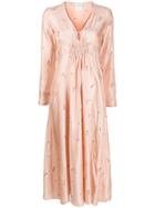 Forte Forte Satin Ruched Waist Shift Dress - Pink