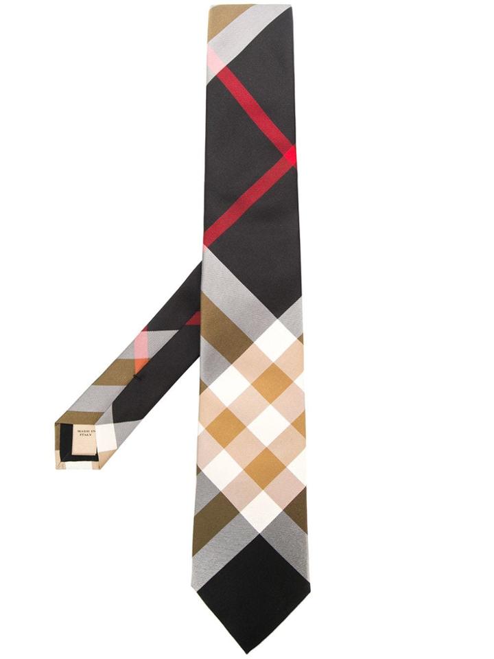 Burberry Checked Tie - Black