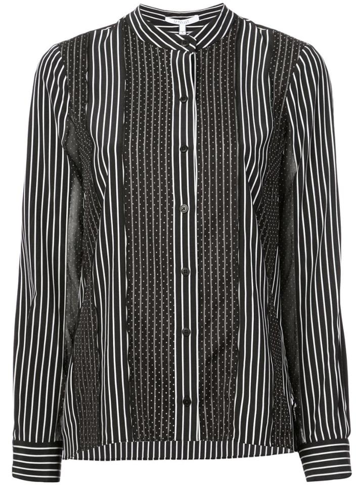 Derek Lam 10 Crosby Long Sleeve Mixed Print Blouse - Black