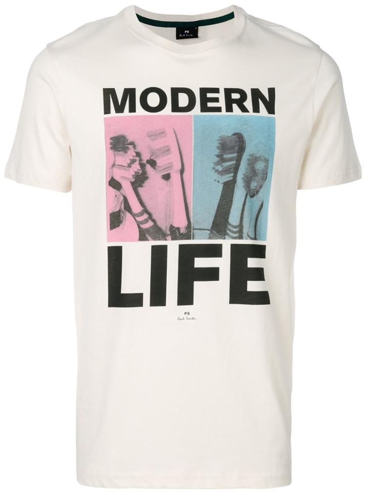 Ps By Paul Smith Modern Life Print T-shirt - Nude & Neutrals