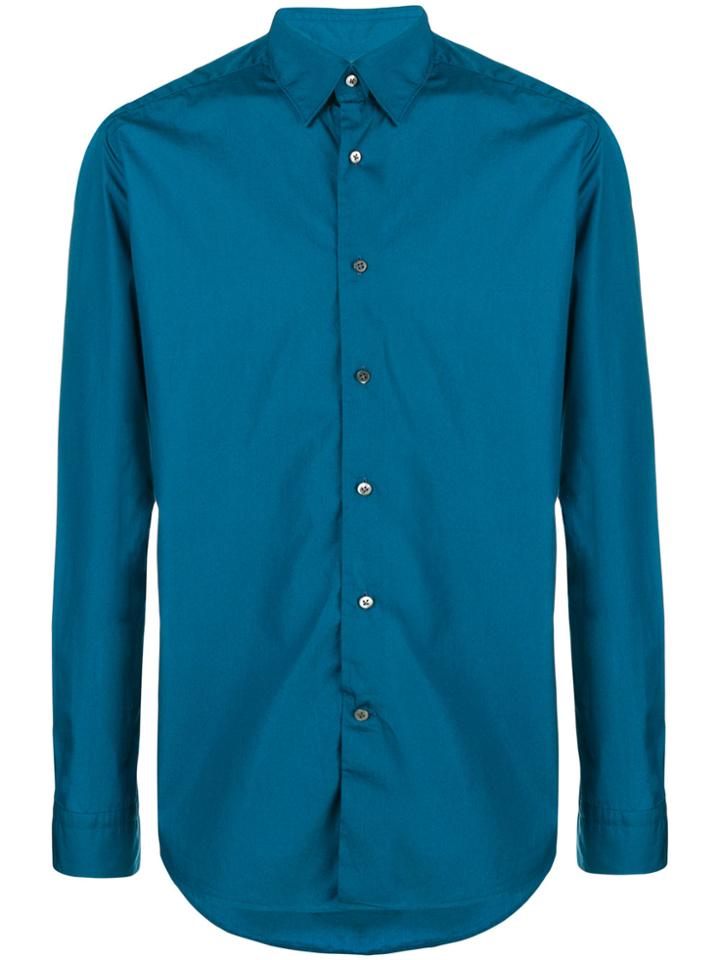 Bagutta Curved Hem Shirt - Blue