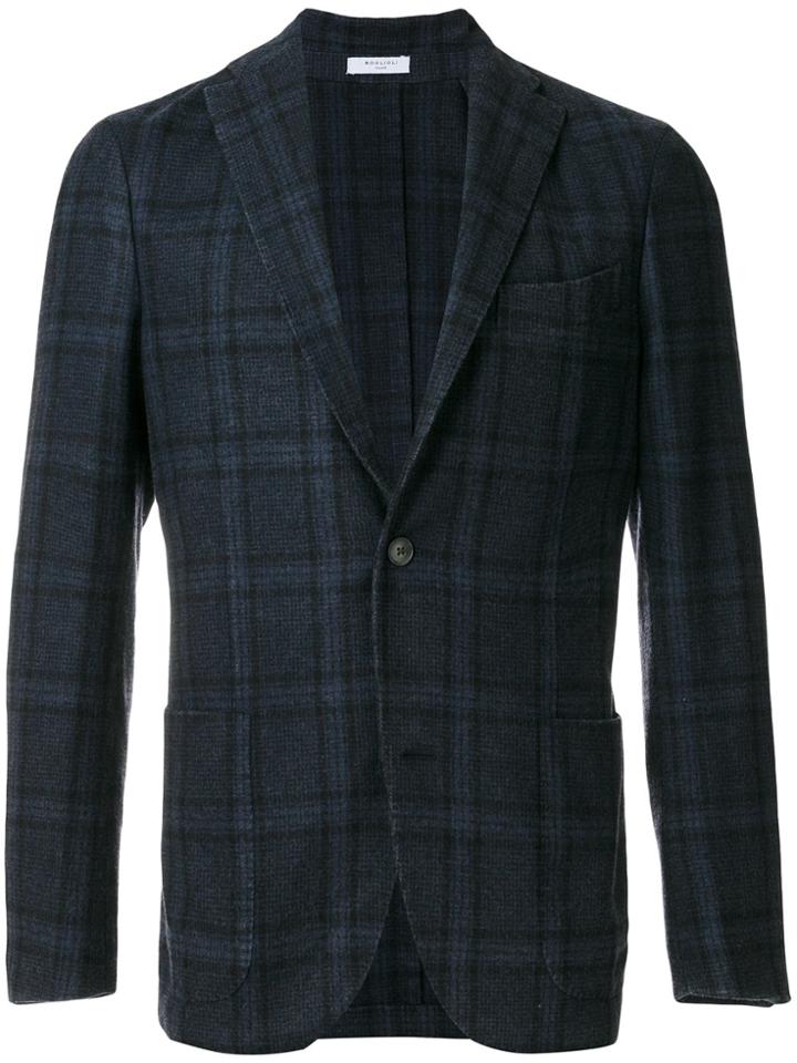 Boglioli Checked Classic Blazer - Blue
