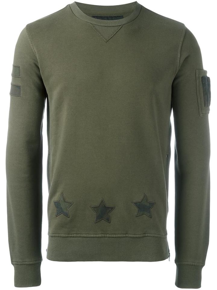 Hydrogen Round Neck Sweatshirt, Men's, Size: Large, Green, Cotton
