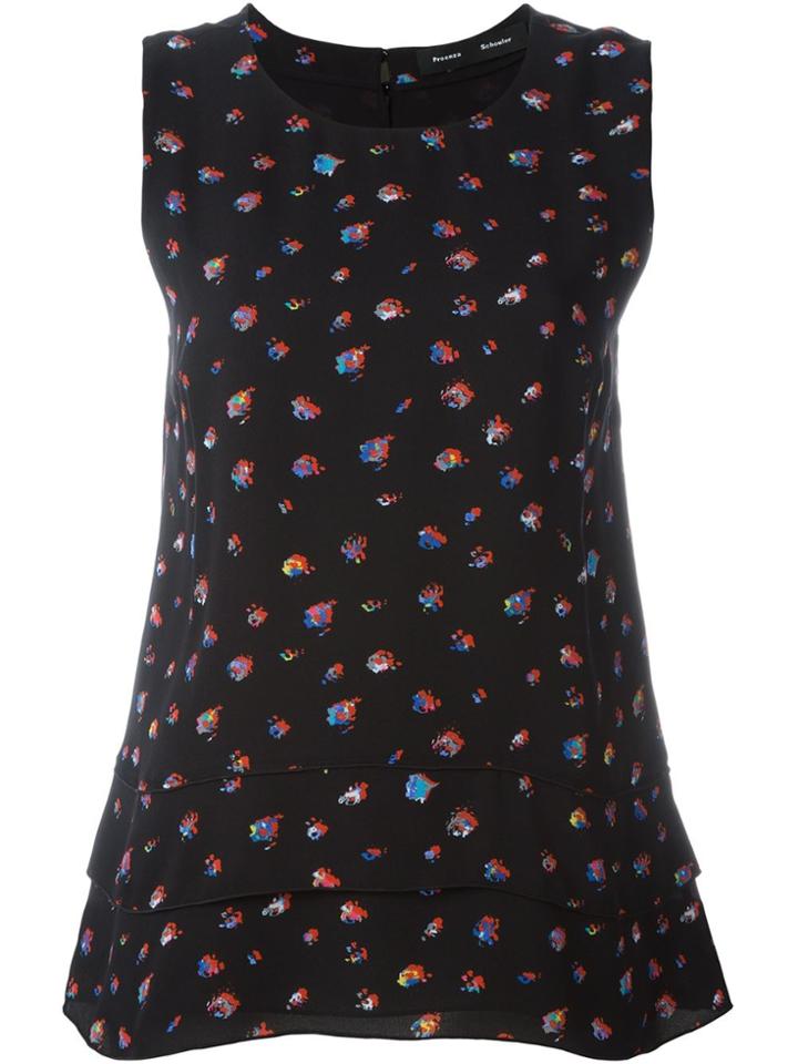 Proenza Schouler Sleeveless Floral Blouse - Black