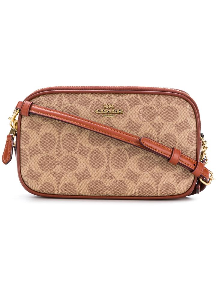 Coach Signature Coated Cross-body Bag - Brown