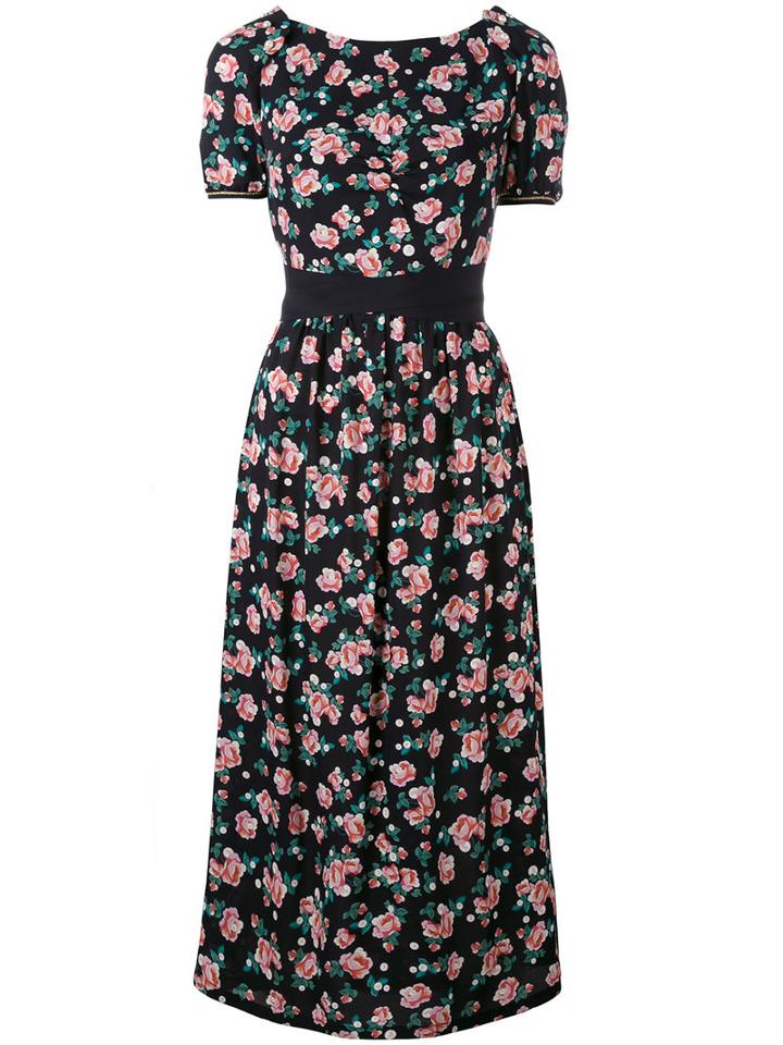 Mother Of Pearl - Floral Print Dress - Women - Silk/polyester - 10, Black, Silk/polyester