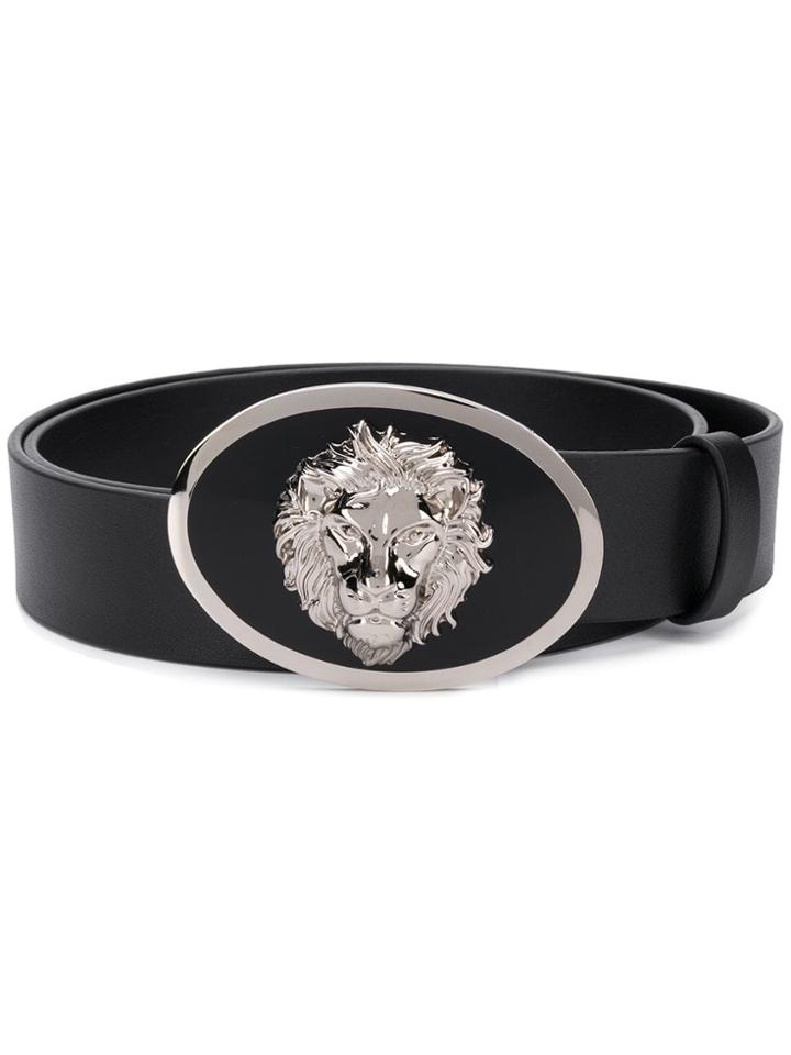 Versus Lion Head Logo Belt - Black