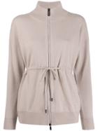Peserico Zipped Fitted Cardigan - Neutrals