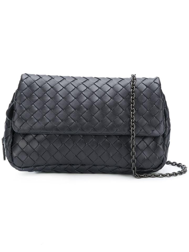 Bottega Veneta Intrecciato Check Cross Body Bag - Blue
