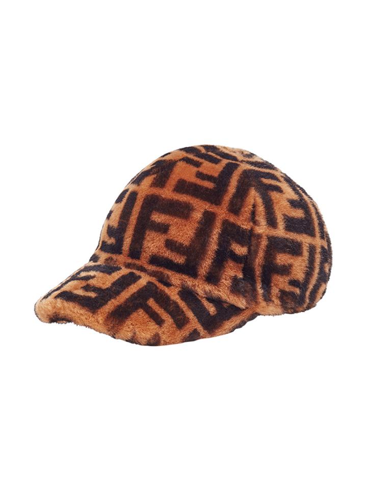 Fendi Printed Ff Logo Cap - Brown