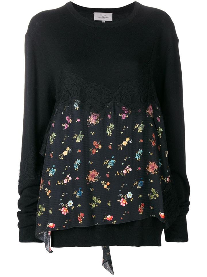 Preen By Thornton Bregazzi June Floral Printed Sweater - Black
