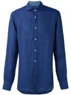 Isaia - Classic Shirt - Men - Linen/flax - 41, Blue, Linen/flax