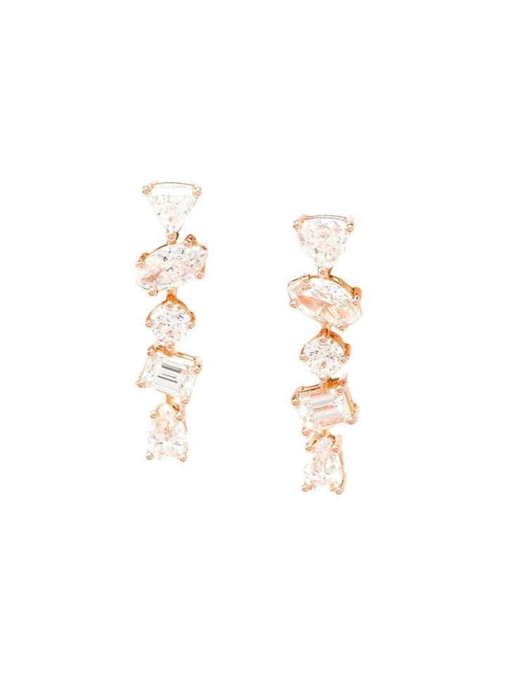 Kimberly Mcdonald 18k Rose Gold Diamond Stud Earrings - Pink & Purple