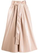Msgm High Waisted Patent Skirt - Pink