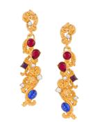 Versace Crystal Baroque Drop Earrings - Gold