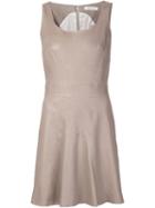 Yves Salomon Scoop Neck Leather Dress