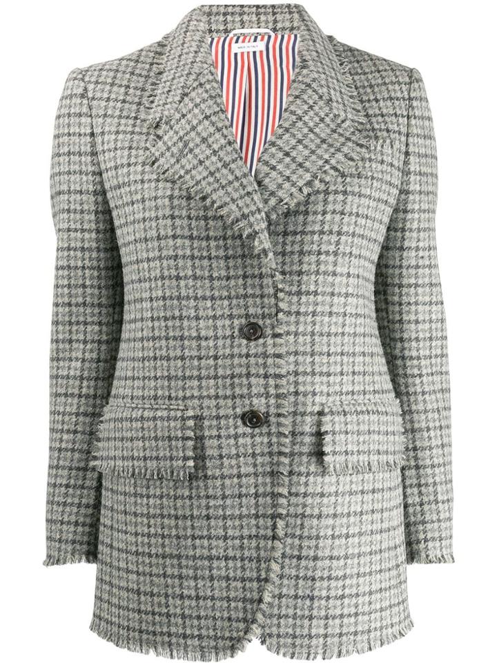 Thom Browne Gun Club Check Cashmere Sport Coat - Grey