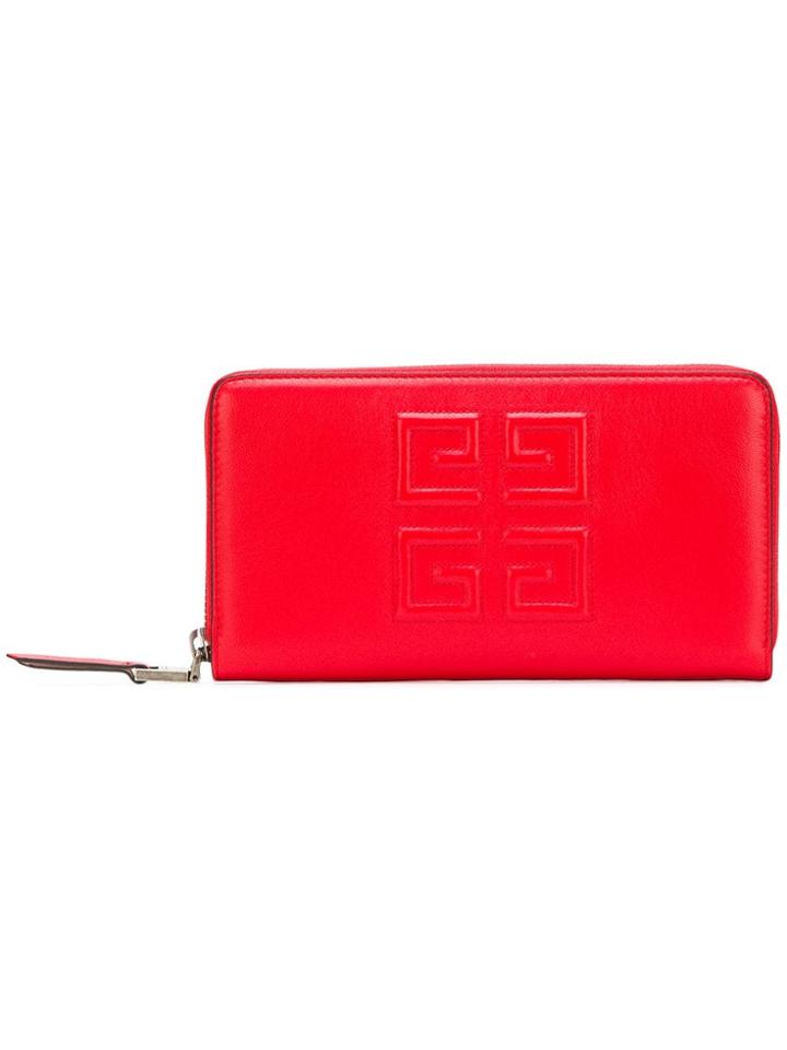 Givenchy Zip-around Continental Wallet - Red