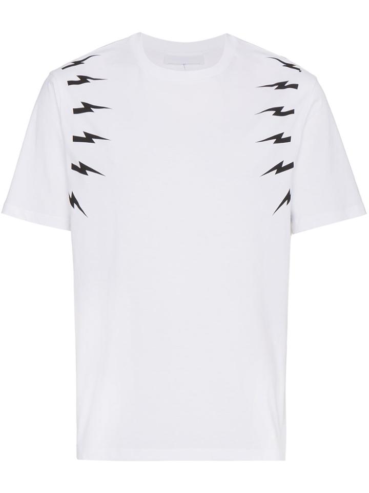 Neil Barrett Lightning Bolt Print T-shirt - White