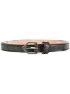 Saint Laurent Slim Textured Belt - Black