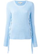 Michael Michael Kors Ribbed Sweater, Women's, Size: Large, Blue, Cotton