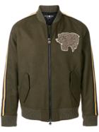 Hydrogen Lion Patch Bomber Jacket - Green