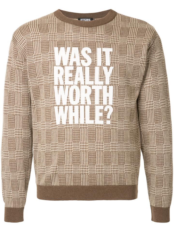Hysteric Glamour Was It Really Worth While? Print Jumper - Brown