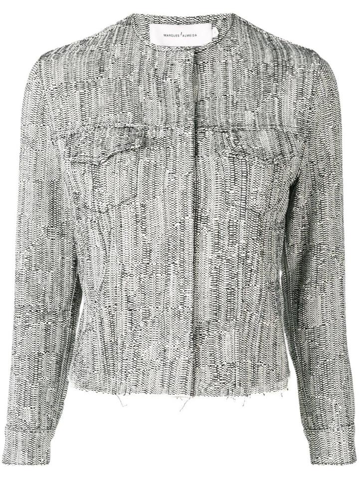 Marques'almeida Cropped Fitted Jacket - White