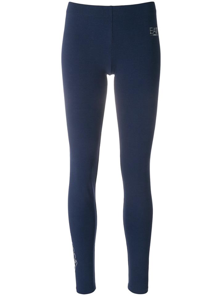 Ea7 Emporio Armani Diamante Logo Leggings - Blue