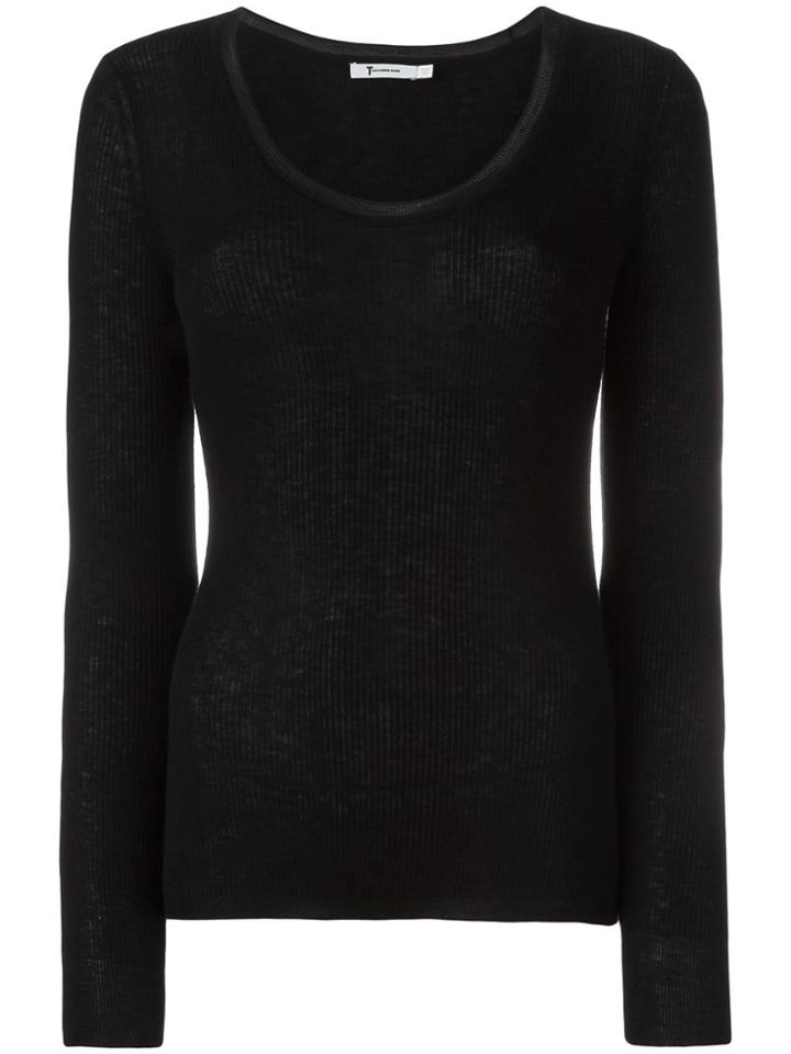 T By Alexander Wang Scoop Neck Jumper - Black