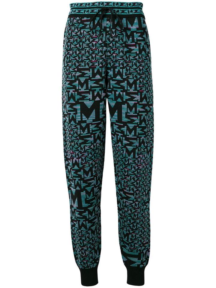 M Missoni Blue Patterned Track Pants - Black