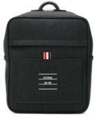 Thom Browne Paper Label Print Book Bag - Grey