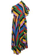 Philosophy Di Lorenzo Serafini Striped One-shoulder Dress -