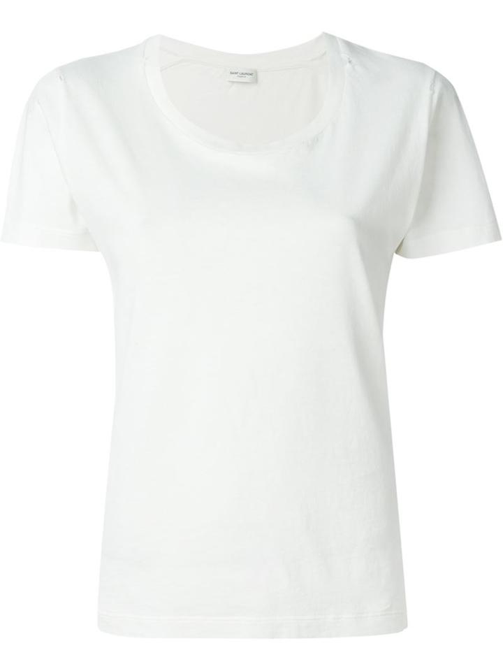 Saint Laurent Classic T-shirt, Women's, Size: Small, White, Cotton