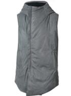 10sei0otto Sleeveless Large Lapels Gilet, Men's, Grey, Cotton/linen/flax/leather/cashgora