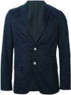 Officine Generale Two Button Blazer, Men's, Size: 52, Blue, Cotton/viscose/polyester