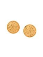 Christian Dior Pre-owned 1980's Logo Embossed Clip-on Button Earrings